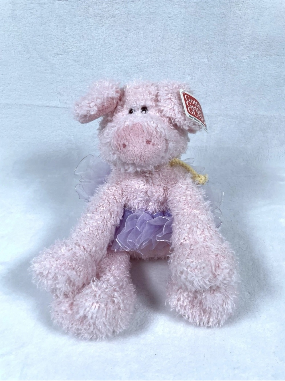 Vtg Gund MONSEY Pig In Tutu #30059 Adorable Soft Plush Toy 7.5” H Pink *W/ TAGS!